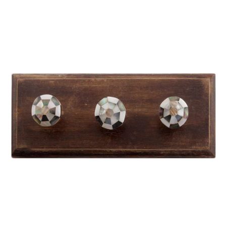 Mixed Shell Football Pattern Wooden Hooks